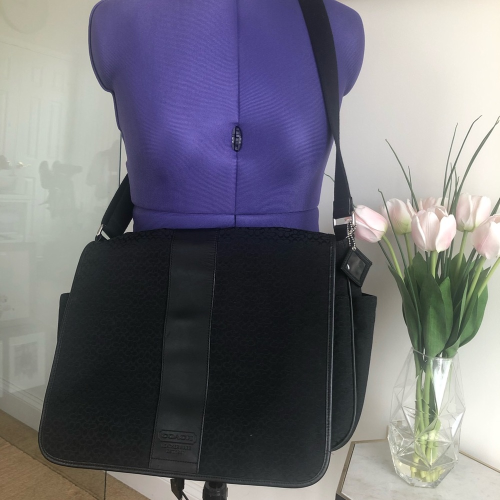 Coach- Black Canvas Laptop/Messenger Bag - Picture 6 of 6